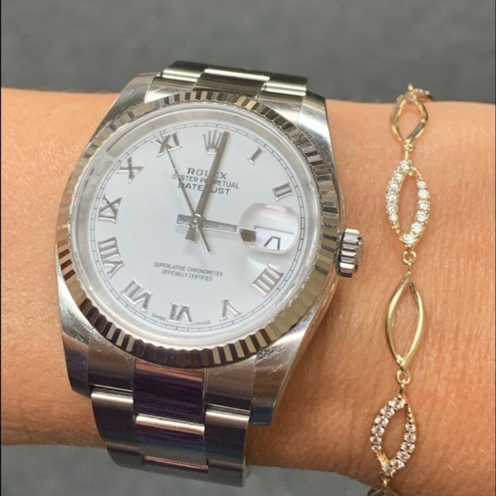 7.25” inches 14k Real Gold with CZ Bracelet